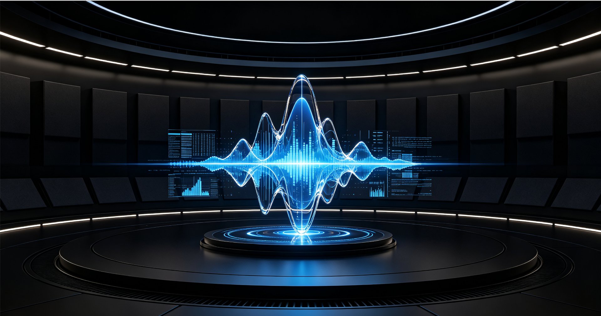 Aurora Sound immersive live performance stage with audio waveform